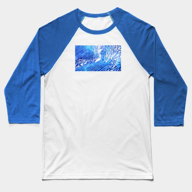 Blue Waves Baseball T-Shirt by Sirenarts